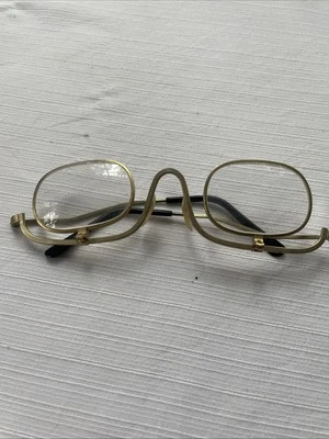 Vintage Glasses Flip Down Lenses Gold Tone Metal Steampunk Retro 1960's Cool - Image 1 of 4