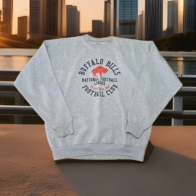 Sudadera Hanes Buffalo Bills Para Hombre Talla Grande Gris Cuello Redondo Fútbol E3 Foto 1 de 4