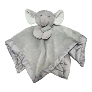Carters Gray Elephant Plush Security Blanket Lovey Baby Toy Satin Back NuNu - Picture 1 of 1