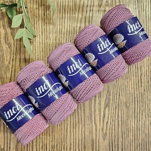 5 X 200g Inci Moonlight Polyester & Cotton Cord, Round Macrame Cord, Pink/purple - Picture 1 of 4