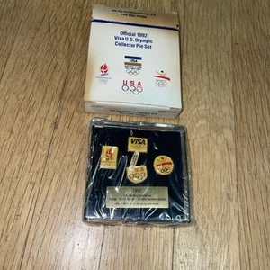 Vintage 1992 Olympic Visa US Olympic Collector Pin Set New In Box - Bild 1 von 3