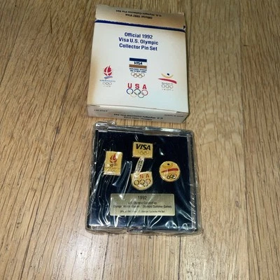 Vintage 1992 Olympic VISA US Olympic Collector Pin Set New In Box  - Image 1 of 3