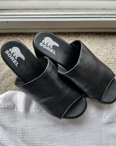 Women’s Size 8.5 Sorel Wedge Sandal Black - Picture 1 of 4