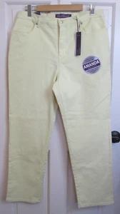 NWT Gloria Vanderbilt Yellow Amanda Jeans Womens Size 16P 34x28 Stretch 40-34049 - Picture 1 of 8