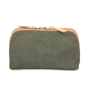 Bottega Veneta Canvas Cosmetic Pouch Bag Khaki/6BD0061 - Picture 1 of 8