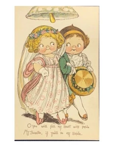 MINT!! CUTE KIDS WEDDING COUPLE, BELL, “YOU WILL FILL MY HEART WITH PRIDE…..” - Picture 1 of 2