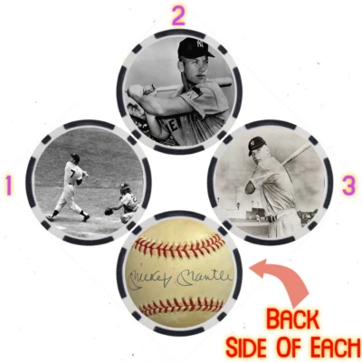 Juego de fichas de póker de leyendas de béisbol firmado por Lou Gehrig (3) Foto 1 de 2