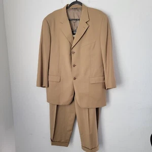 Tombolini Wolle 110er Loro Piana M Anzug Sakko Hose Gr. IT 56 / US 46 38x29 Gold - Bild 1 von 11
