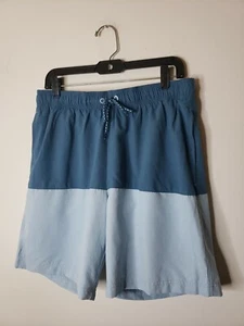 George Men's Swim Trunks Size Medium 32-34 Blue on Blue Two Tone Color Block New - Picture 1 of 4
