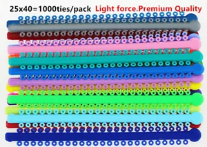 Paquete de 2 lazos de ligadura dental fuerza ligera color mezclado bandas elásticas 1000ties/paquete - Imagen 1 de 7