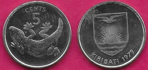 KIRIBATI 5 CENTAVOS 1979 SIN CIRCULAR TOKAI GECKO COLA TOCÓN POR DEBAJO DEL VALOR, ISLA DE NAVIDAD, - Imagen 1 de 1