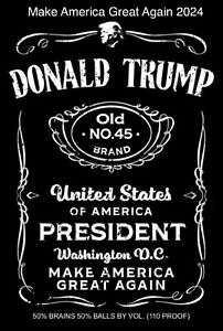 2 autocollants vinyle étiquette Donald Trump 2024 Make America Great Again Jack Daniels JD