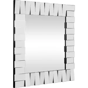 28" Clear Square Glass Framed Accent Mirror - Picture 1 of 6