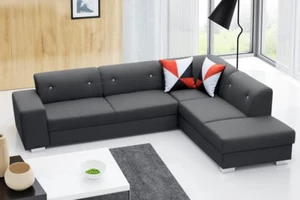 Sofa Schlafsofa Designer Sofa mit Bettfunktion + Bettkasten Ecksofa Couch NEU - Bild 1 von 12