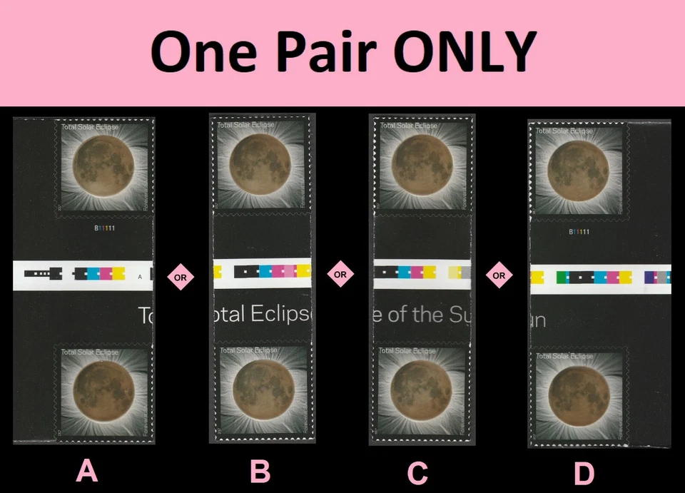 US 5211 Total Eclipse of the Sun F color code gutter pair MNH 2017 - Image 1 of 1