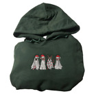 Embroidered 'Christmas Ghost Dogs' Hoodie or Crew Neck, Long Sleeve, Classic fit