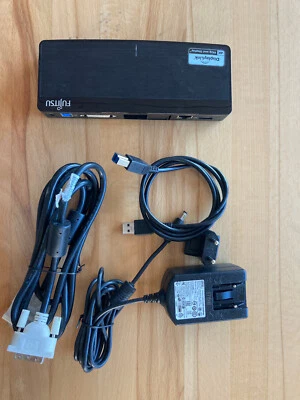 Fujitsu USB Port Replicator PR8.1Model  DU3800 mit Netzteil, USB- und DVI- Kabel - Bild 1 von 4