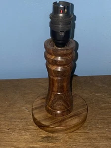 A Vintage Turned Wood Table/bedside Lamp Converted From Candle Holder - Picture 1 of 8