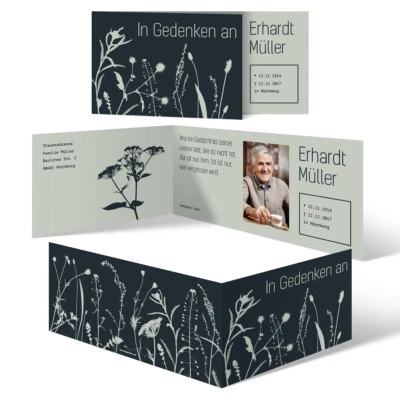 Sterbebild Totenzettel Trauerkarten Individuell Personalisiert - Jahresringe - Bild 1 von 3