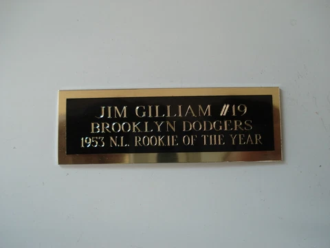 Jim Gilliam Baseball Card Plaque Nameplate Brooklyn Dodgers 1" X 3" Cover