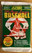 1991 Score Pack Dana Kiecker Rookie Red Sox (Top) Rafael Palmeiro Rangers (Back)