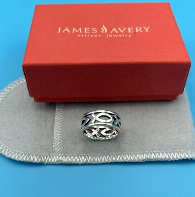 Anel James Avery 925 prata esterlina Ichthus Eternity banda de peixe tamanho 6,75 - Imagem 1 de 4