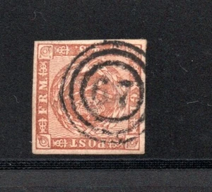 Dinamarca 1858 Antiguo Escudo Sello (Michel 7 b) Lujo Usado Nr.Cancelar 67 (Soro) - Imagen 1 de 2