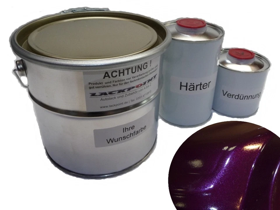 1 Liter Set 2K Autolack Dark Violett Metallic kein Klarlack Tuning Lackpoint $ - Bild 1 von 1