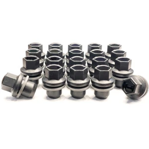 20 Genuine Land Rover OEM Wheel Nuts 14x1.50 MY23 Black Land Rover Defender 110 - Picture 1 of 6
