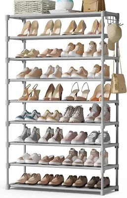 Zapatero de alta resistencia apilable no tejido organizador para armario, entrada, negro Foto 1 de 4