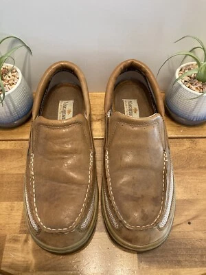 Margaritaville Slip On Loafers Boat Shoes Brown Mens Size 9 Unisex Florida Map - Image 1 of 4
