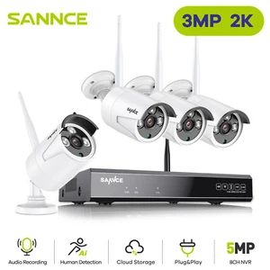 SANNCE 3MP WLAN IP66 Überwachungskamera Set 8CH 5MP NVR Outdoor Kamera H.264+ - Bild 1 von 11