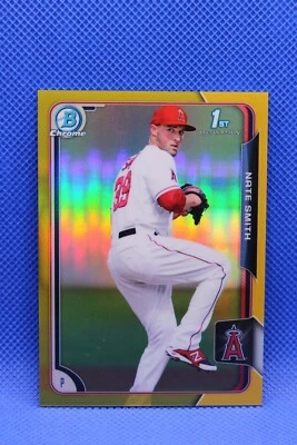 2015 Bowman Chrome Prospects Gold Refractor /50 Nate Smith #BCP90 SP RC 1st - Image 1 of 2