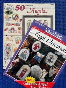Lot of 2 Cross Stitch Angel Ornament Patterns - Prize Winning, 50 Angels ASN - Picture 1 of 9