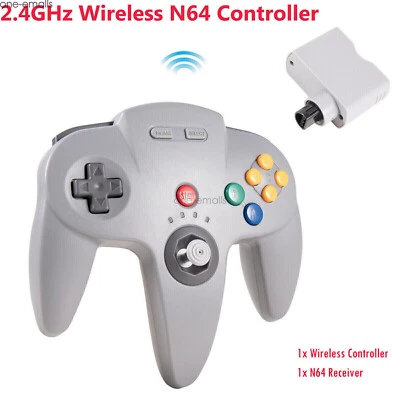Wireless N64 Controller for Nintendo 64 Console PC Windows Switch w/ Rumble Pak. - Image 1 of 4