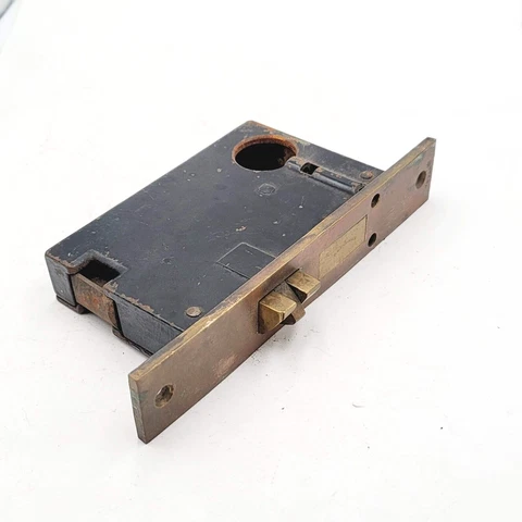 Vintage Corbin Mortise Lock Door Hardware Salvage Grip Lever Deadbolt Exterior Cover