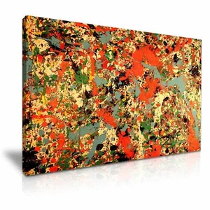 Jackson Pollock abstrakt modern Leinwand Wandkunst Home Office Deko 9 Größen - Bild 1 von 6