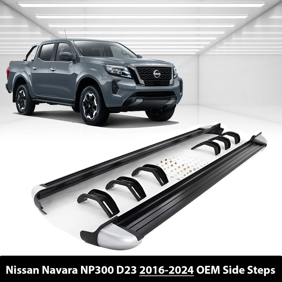 OEM Style Side Steps Running Boards Pair For Nissan Navara NP300 D23 2016-2024 - Image 1 of 4
