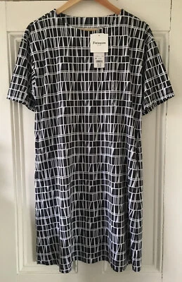 Finlayson X Uniqlo Womens Black White Print T-Shirt Dress XS UK 6-8 EU 34-36 NEW - Image 1 of 4