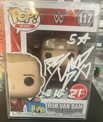 ROB VAN DAM SIGNED WWE FUNKO POP JSA COA GAMESTOP WRESTLING AUTOGRAPHED RVD - Image 1 of 3