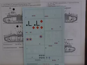 1/35 Decalomaniacs! CHAR B1 Bis Panzer, 1940 & '44: Markierungen für 10! Aufkleber OOP - Bild 1 von 6