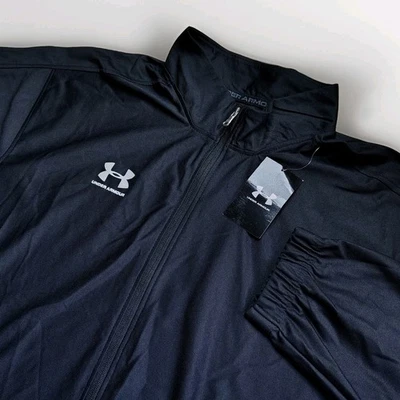 Chaqueta de Pista Under Armour Challenger Para Hombres Negra Cremallera Completa Ajustada 2XL NUEVA CON ETIQUETAS Foto 1 de 4