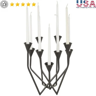 9 soportes candelabro cónico de metal negro decorativo de hierro para velas decoración del hogar EE. UU. Foto 1 de 4