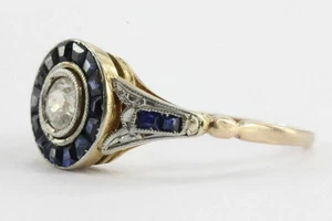 2.4Ct Art Deco Style Lab Created Diamond Engagement Wedding 14K Gold Finish Ring - Picture 1 of 11