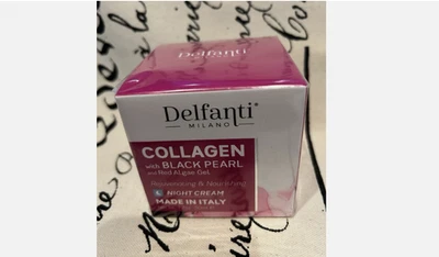 Delfanti Milano Collagen W Black Pearl Red Algae Gel Day Cream gel 1.7 Oz Sealed - Image 1 of 3