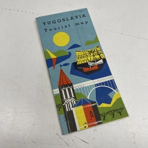 RETRO Paper Travel Brochure 60s Junk Journal Jugoslavia Yugoslavia Map Guide - Picture 1 of 7
