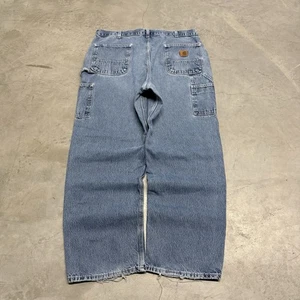 Pantalones de mezclilla vintage Y2K Carhartt Carpenter 38x32 holgados desgastados descoloridos trabajo - Imagen 1 de 9