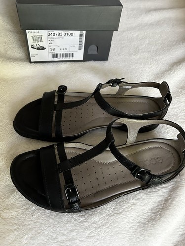 ECCO sandalo estivo fibbia FLASH cinturino pelle nero 38 donna taglia 7 5