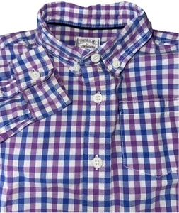 Gymboree Boys’ Purple & Blue Checkered Button Down Dress Shirt  Size 4T - Picture 1 of 4