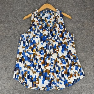 CAbi Jigsaw Sleeveless Button Up Blouse Ruffle Trim 6106 Womens Small S - Picture 1 of 10